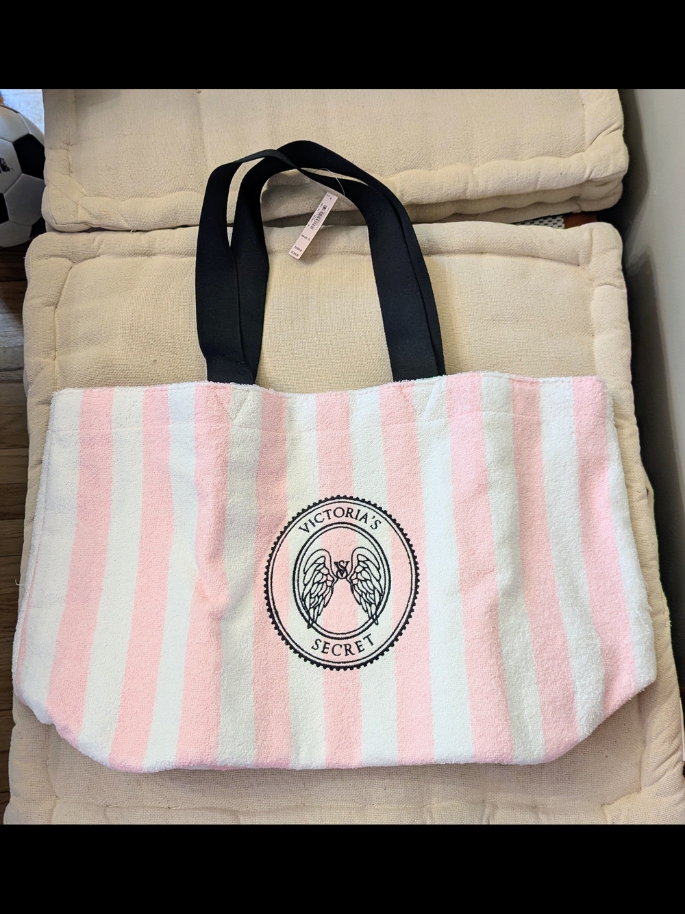 NWT Victoria's Secret Pink & White Stripe Tote Bag